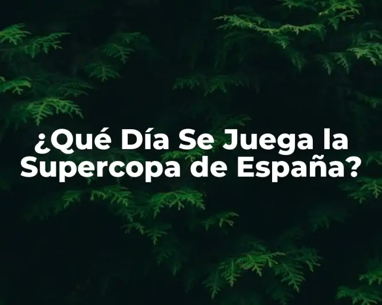 ¿Qué Día Se Juega la Supercopa de España?