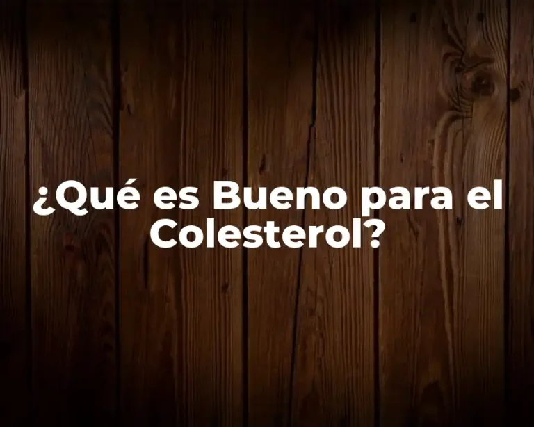 ¿Qué es Bueno para el Colesterol?