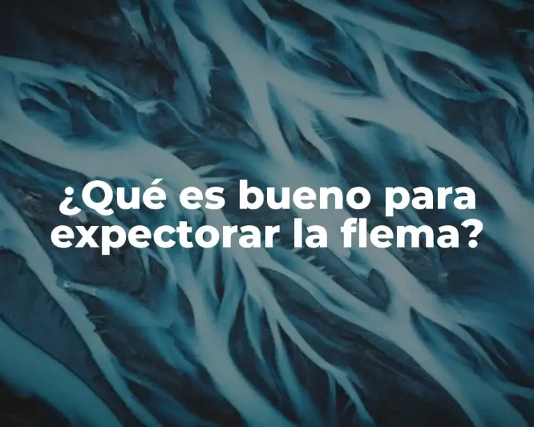 ¿Qué es bueno para expectorar la flema?