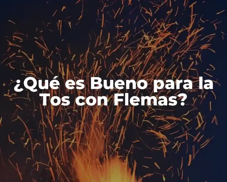 ¿Qué es Bueno para la Tos con Flemas?
