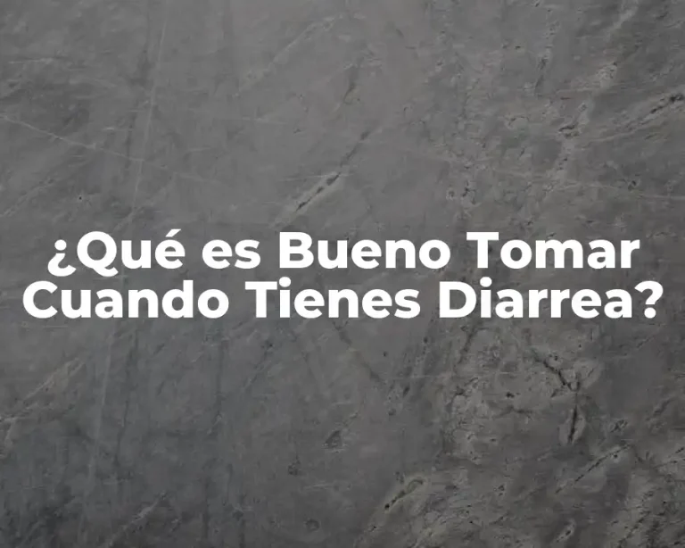 ¿Qué es Bueno Tomar Cuando Tienes Diarrea?
