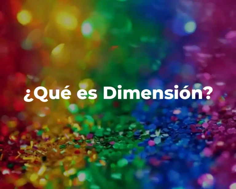 ¿Qué es Dimensión?
