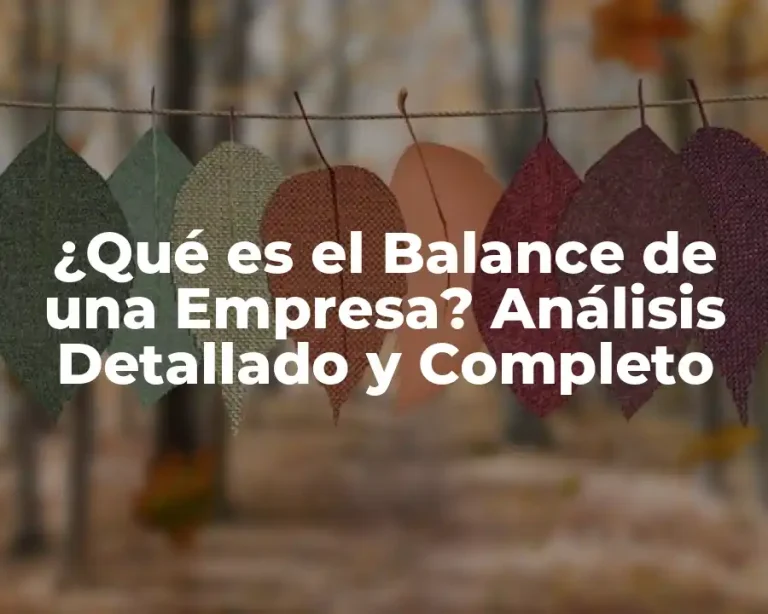¿Qué es el Balance de una Empresa? Análisis Detallado y Completo