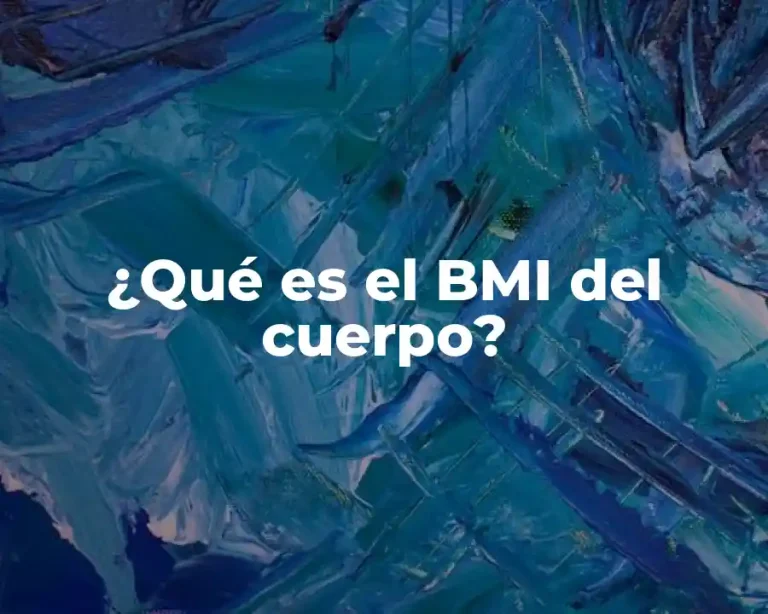 ¿Qué es el BMI del cuerpo?