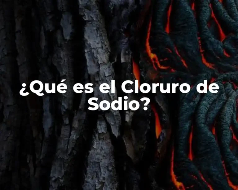 ¿Qué es el Cloruro de Sodio?