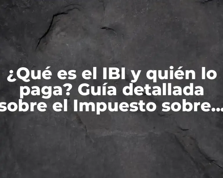 ¿Qué es el IBI y quién lo paga? Guía detallada sobre el Impuesto sobre Bienes Inmuebles
