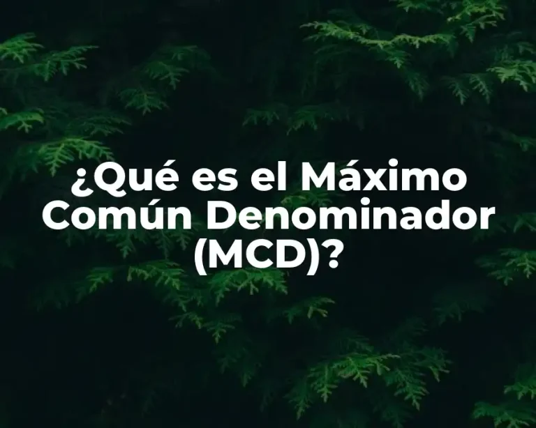 ¿Qué es el Máximo Común Denominador (MCD)?