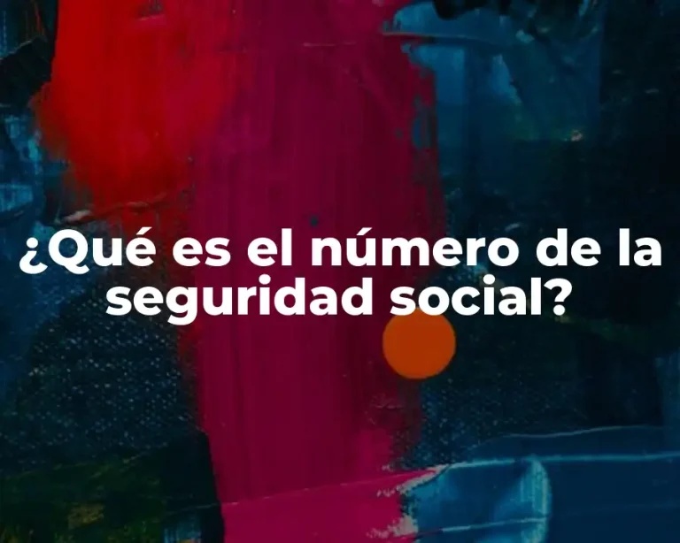 ¿Qué es el número de la seguridad social?