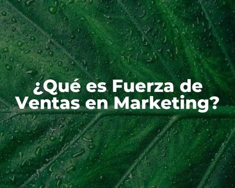 ¿Qué es Fuerza de Ventas en Marketing?