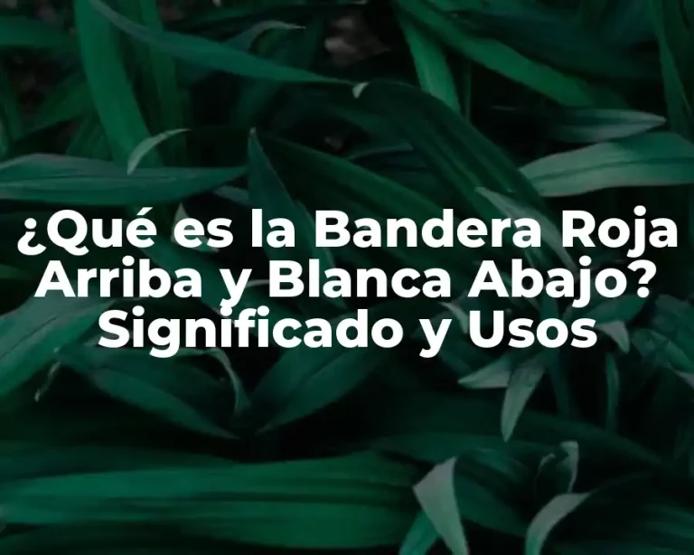 ¿Qué es la Bandera Roja Arriba y Blanca Abajo? Significado y Usos