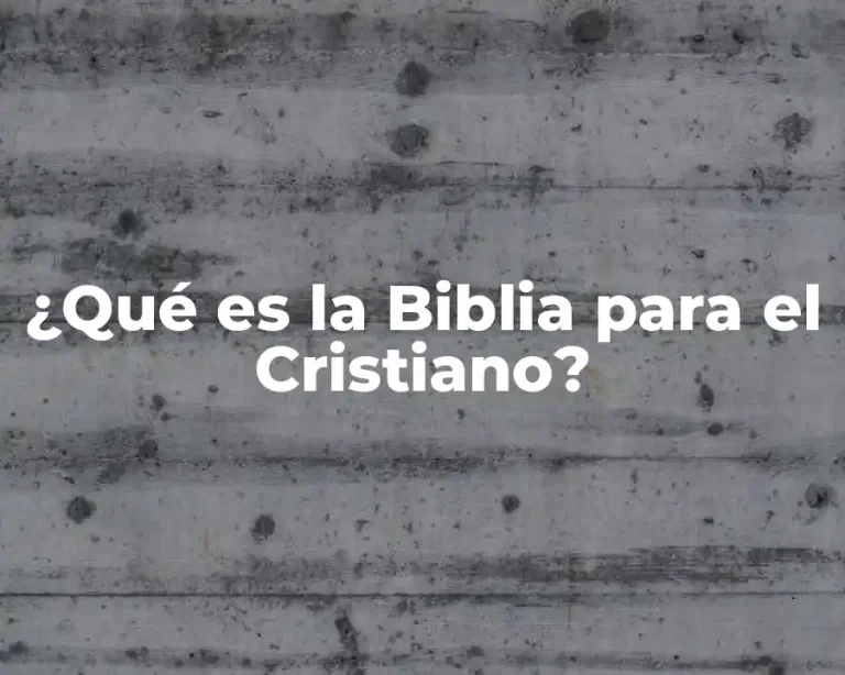 ¿Qué es la Biblia para el Cristiano?