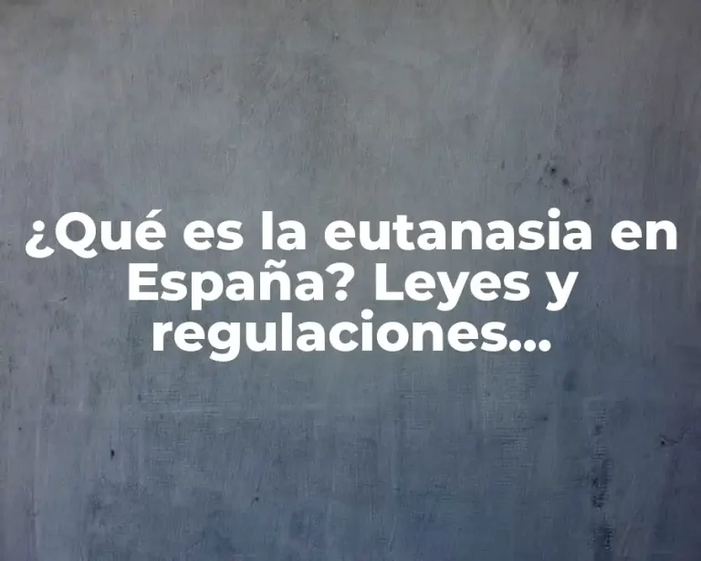 ¿Qué es la eutanasia en España? Leyes y regulaciones actualizadas