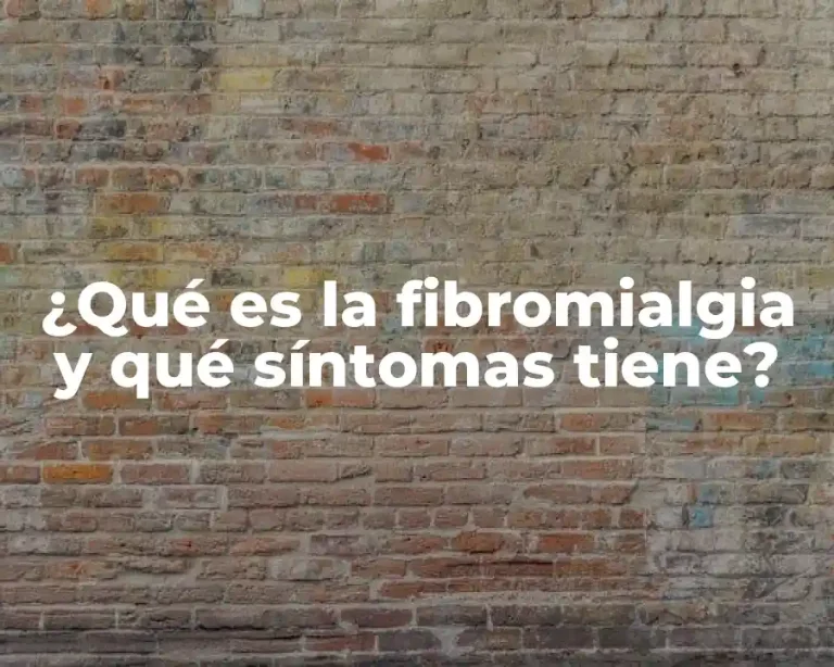 ¿Qué es la fibromialgia y qué síntomas tiene?