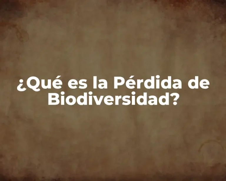 ¿Qué es la Pérdida de Biodiversidad?