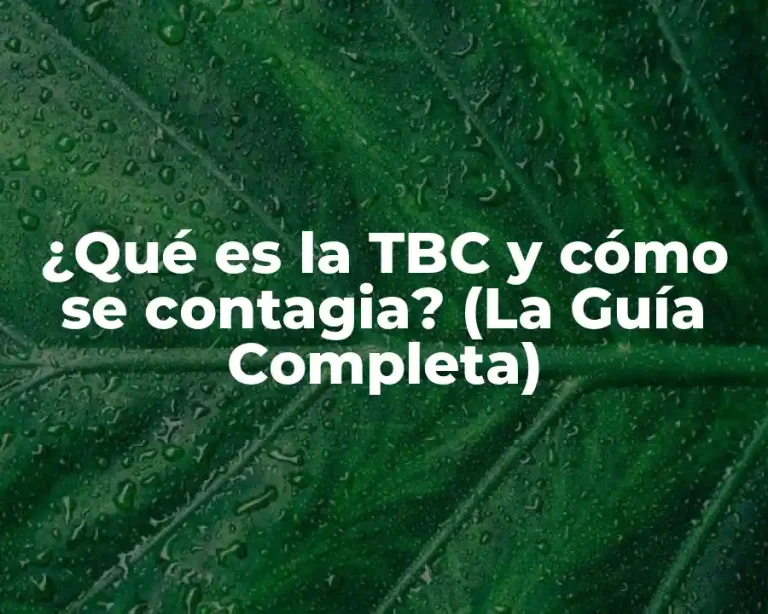 ¿Qué es la TBC y cómo se contagia? (La Guía Completa)