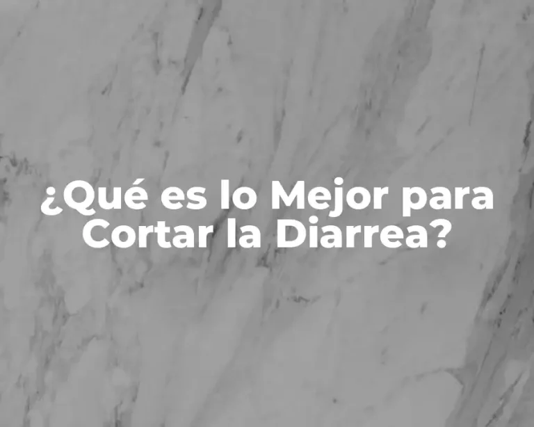 ¿Qué es lo Mejor para Cortar la Diarrea?