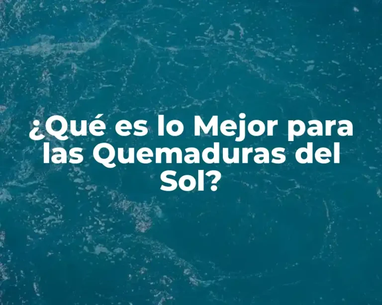 ¿Qué es lo Mejor para las Quemaduras del Sol?