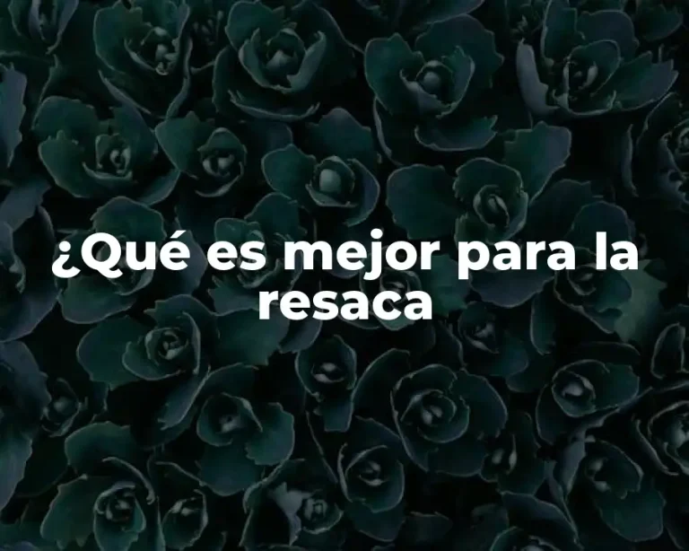 ¿Qué es mejor para la resaca