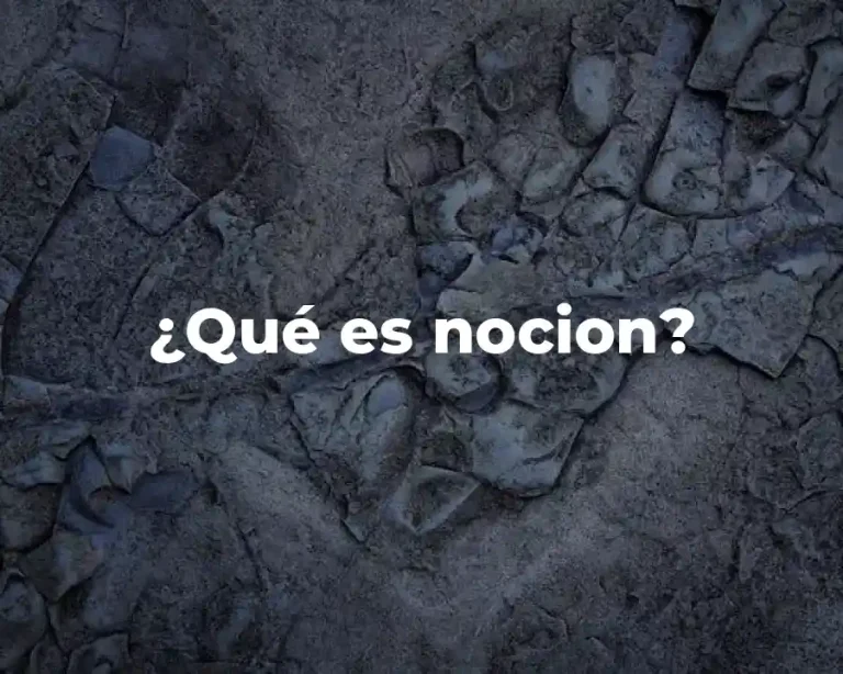 ¿Qué es nocion?