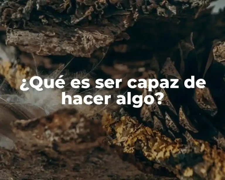 ¿Qué es ser capaz de hacer algo?