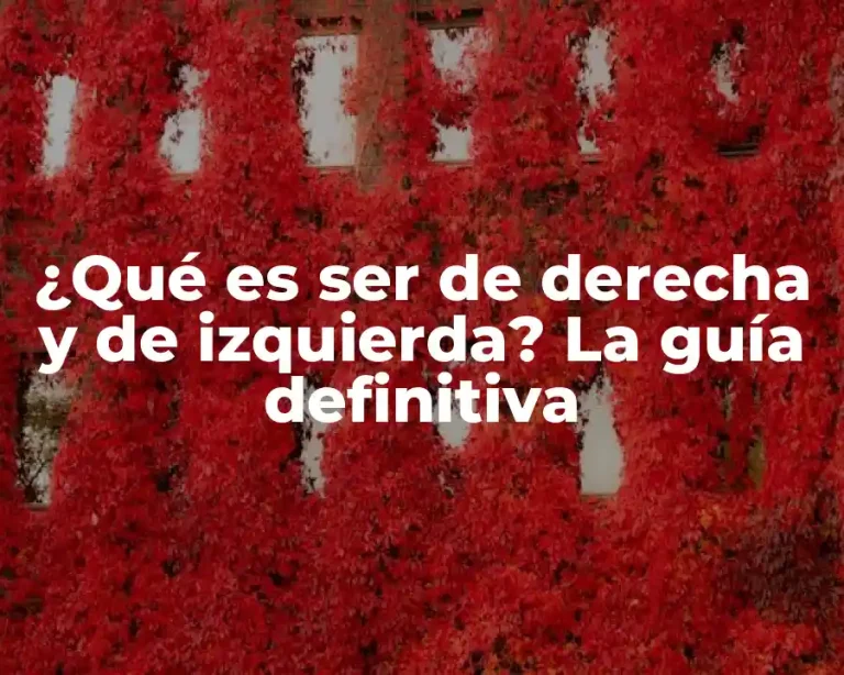 ¿Qué es ser de derecha y de izquierda? La guía definitiva