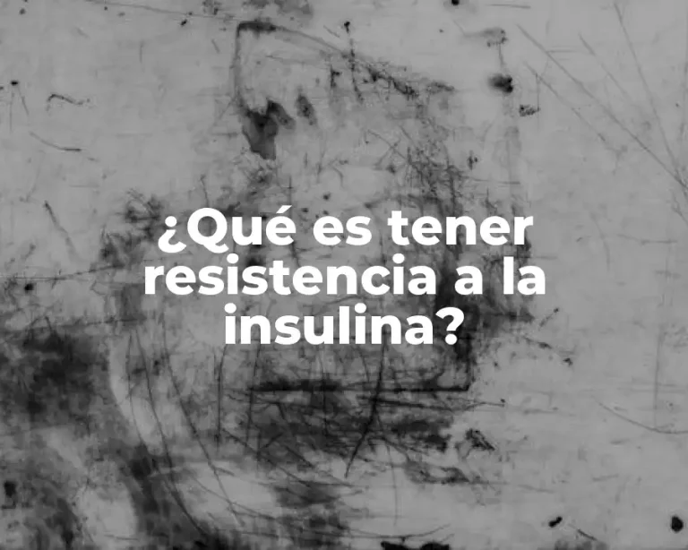 ¿Qué es tener resistencia a la insulina?