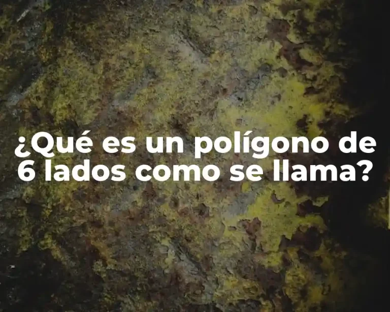 ¿Qué es un polígono de 6 lados como se llama?