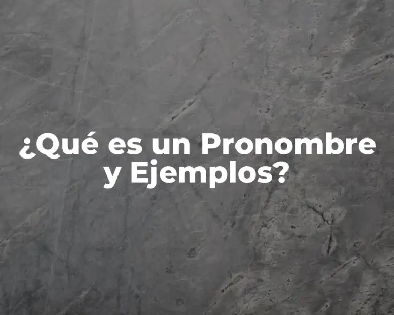 ¿Qué es un Pronombre y Ejemplos?