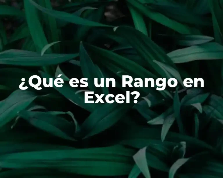¿Qué es un Rango en Excel?