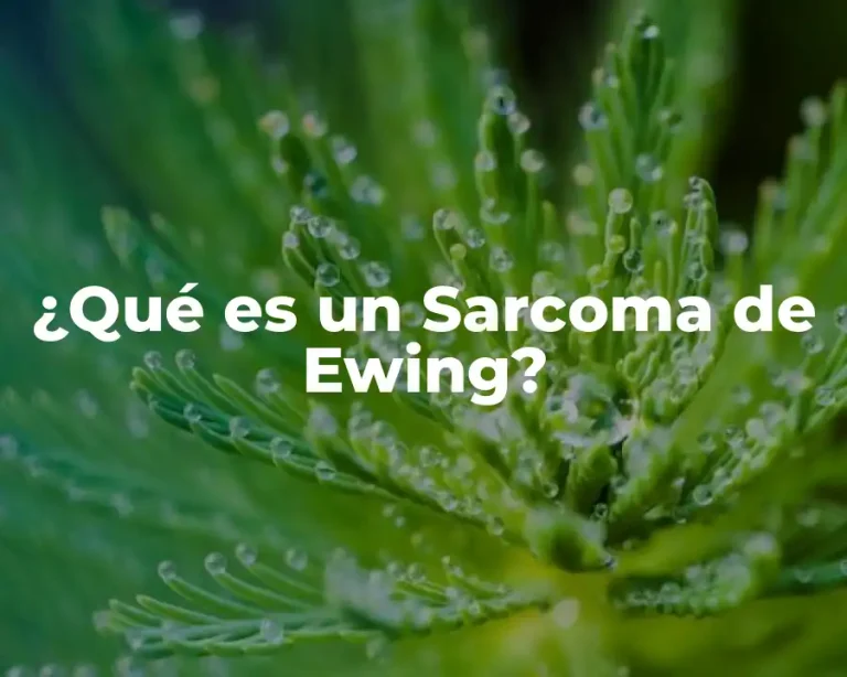 ¿Qué es un Sarcoma de Ewing?