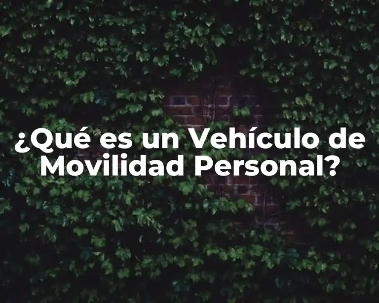 ¿Qué es un Vehículo de Movilidad Personal?