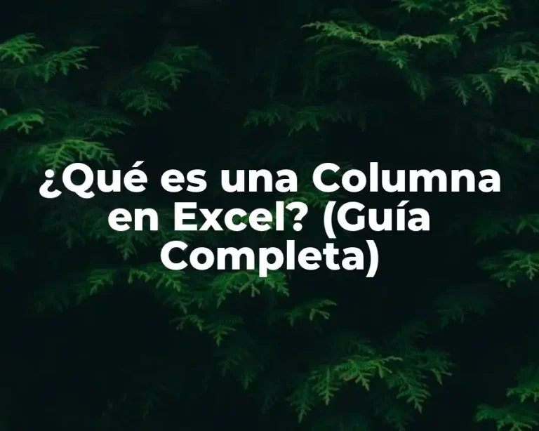 ¿Qué es una Columna en Excel? (Guía Completa)