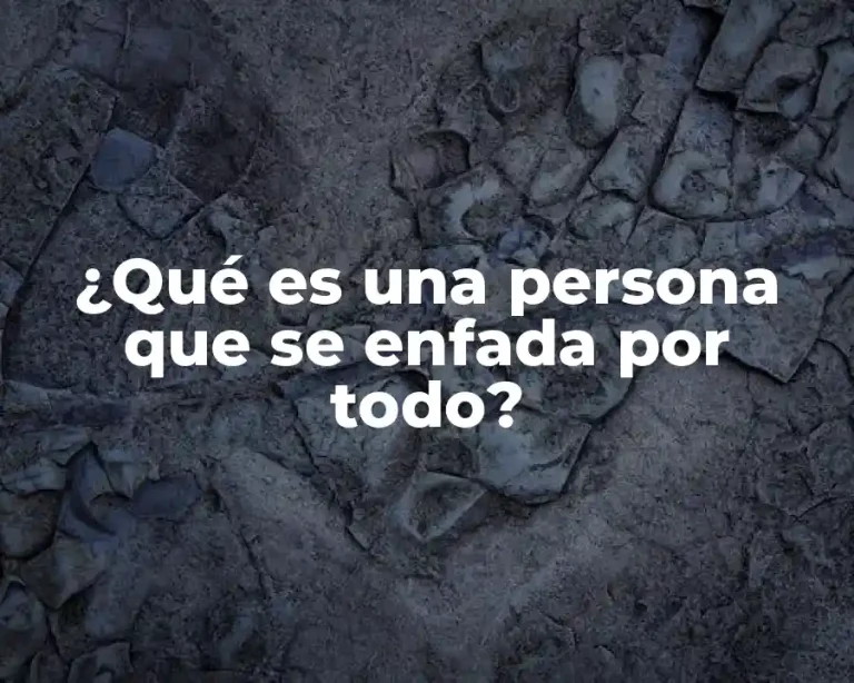 ¿Qué es una persona que se enfada por todo?