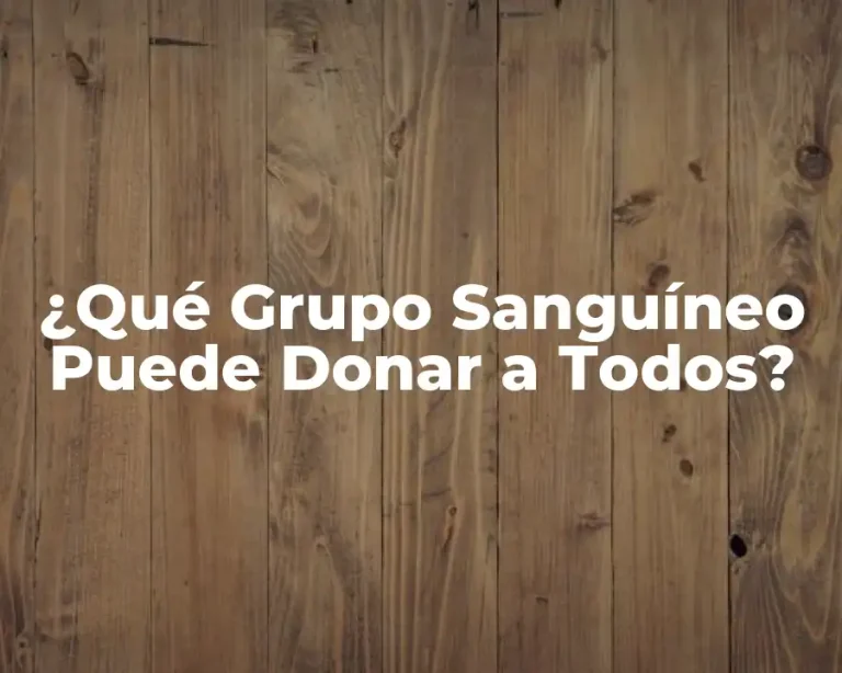 ¿Qué Grupo Sanguíneo Puede Donar a Todos?