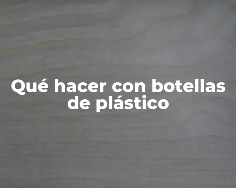 Qué hacer con botellas de plástico