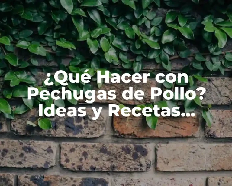 ¿Qué Hacer con Pechugas de Pollo? Ideas y Recetas Originales