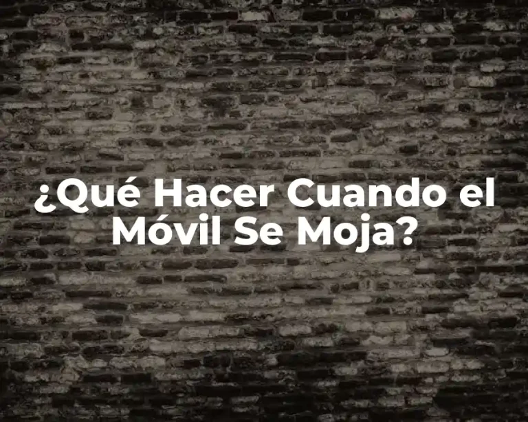 ¿Qué Hacer Cuando el Móvil Se Moja?