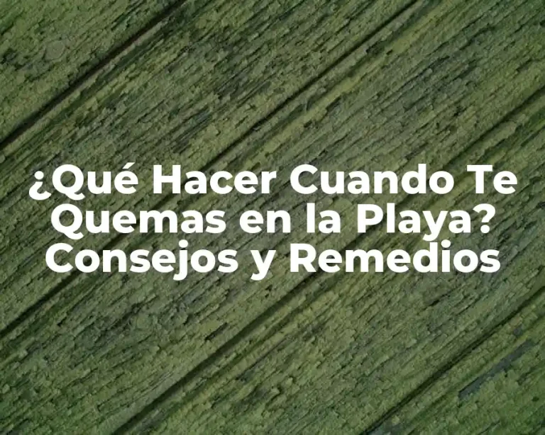 ¿Qué Hacer Cuando Te Quemas en la Playa? Consejos y Remedios