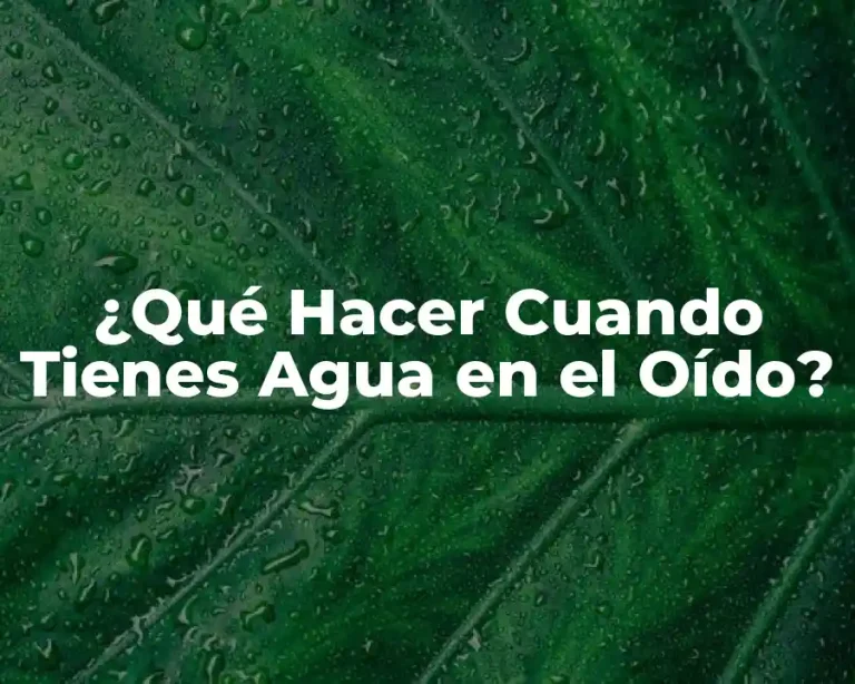 ¿Qué Hacer Cuando Tienes Agua en el Oído?