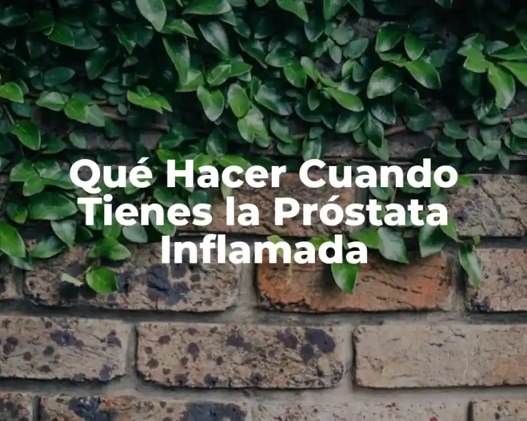 Qué Hacer Cuando Tienes la Próstata Inflamada