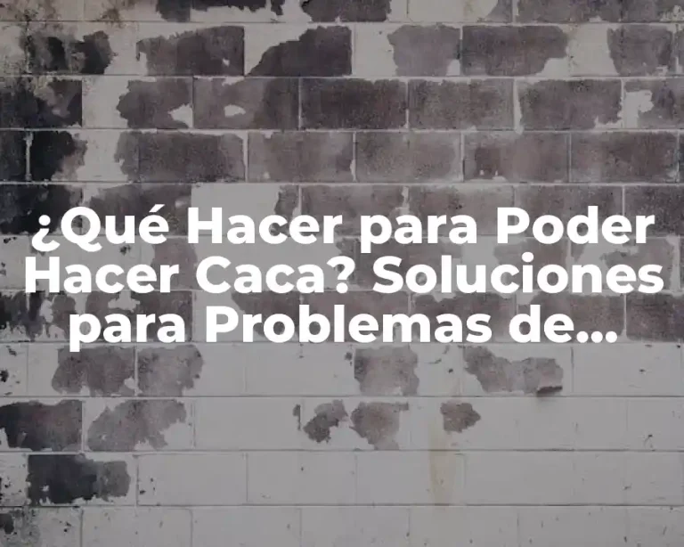 ¿Qué Hacer para Poder Hacer Caca? Soluciones para Problemas de Digestión