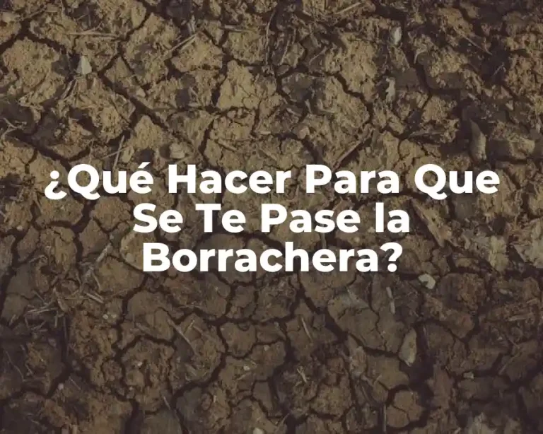 ¿Qué Hacer Para Que Se Te Pase la Borrachera?