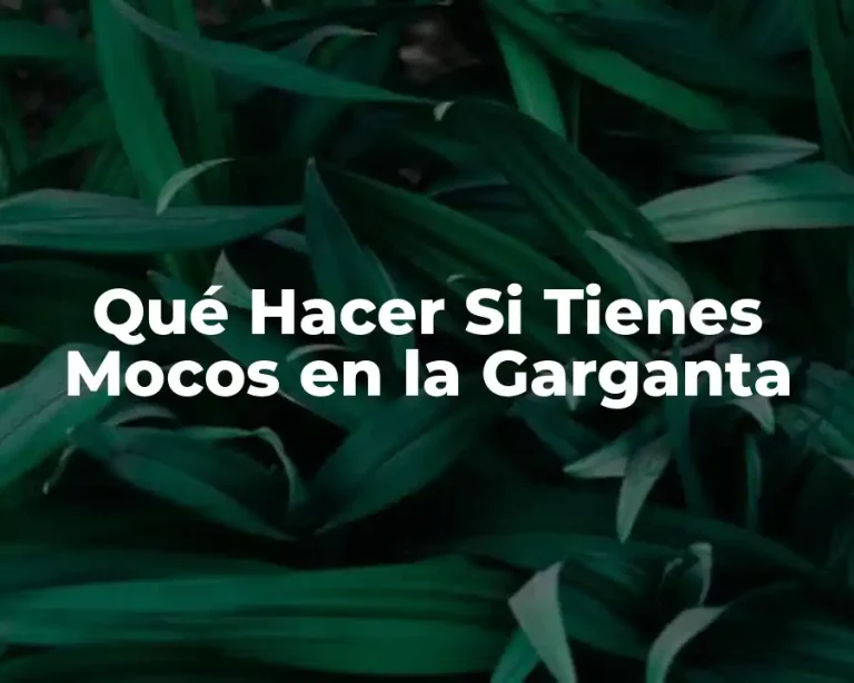 Qué Hacer Si Tienes Mocos en la Garganta