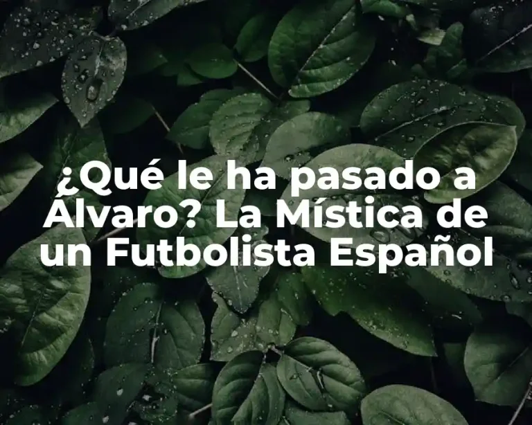 ¿Qué le ha pasado a Álvaro? La Mística de un Futbolista Español