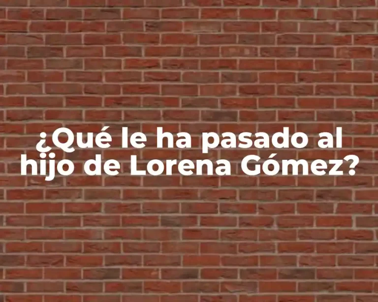 ¿Qué le ha pasado al hijo de Lorena Gómez?
