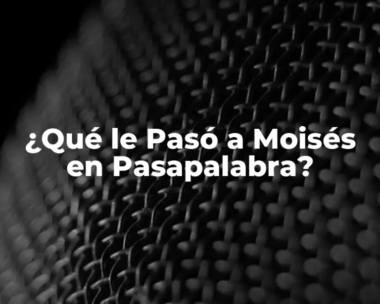¿Qué le Pasó a Moisés en Pasapalabra?