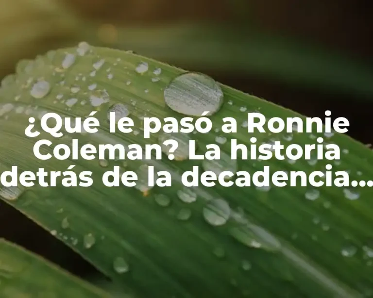 ¿Qué le pasó a Ronnie Coleman? La historia detrás de la decadencia del ocho veces Mr. Olympia