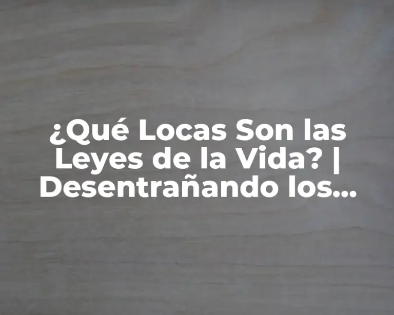 ¿Qué Locas Son las Leyes de la Vida? | Desentrañando los Patrones Ocultos de la Existencia