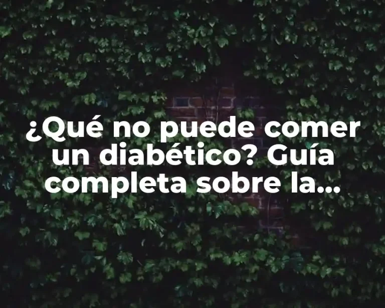 ¿Qué no puede comer un diabético? Guía completa sobre la alimentación y la diabetes