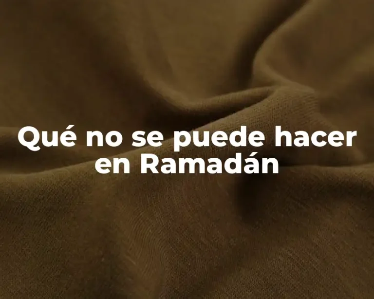 Qué no se puede hacer en Ramadán